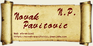 Novak Pavitović vizit kartica